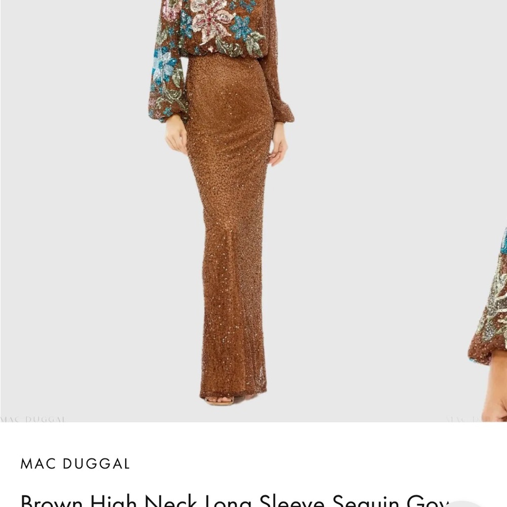 Mac Duggal Multicolor Floral Sequin Gown